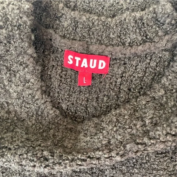 STAUD Women’s LG Earth Siren Sweater Wool Blend Oversized Boyfriend Fit Layering - Picture 4 of 11